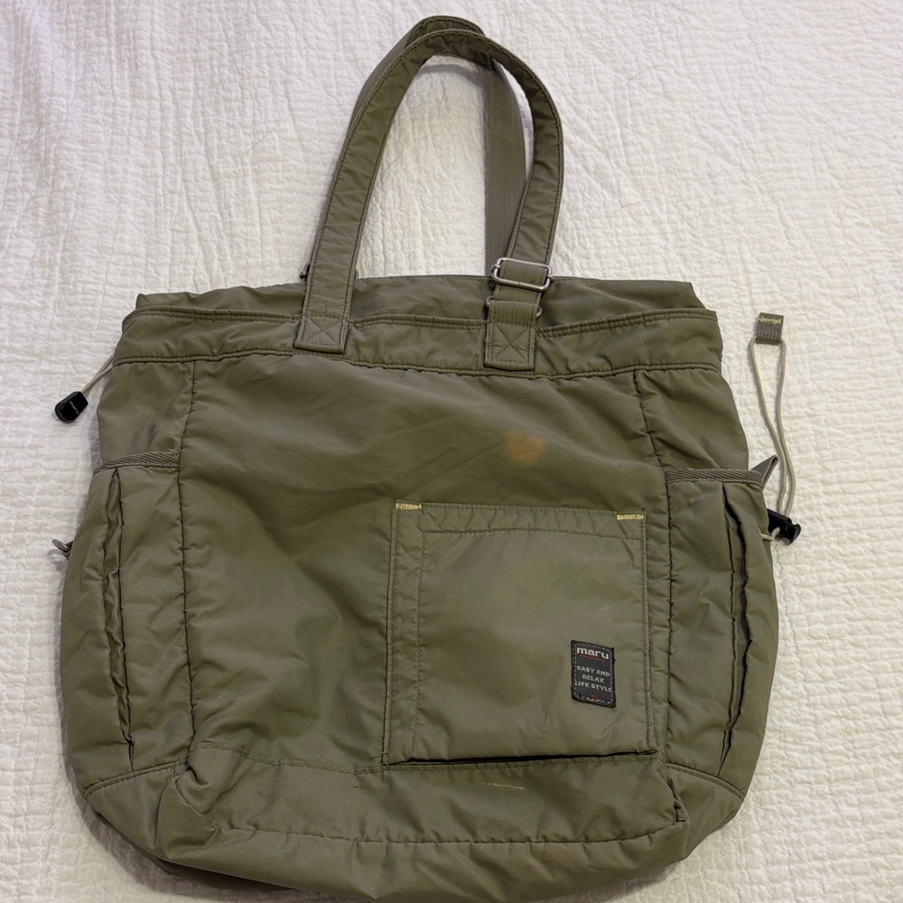 MARU ‘Easy & Relax Life Style’ Multi pocket Utility Zippered Tote Bag.
